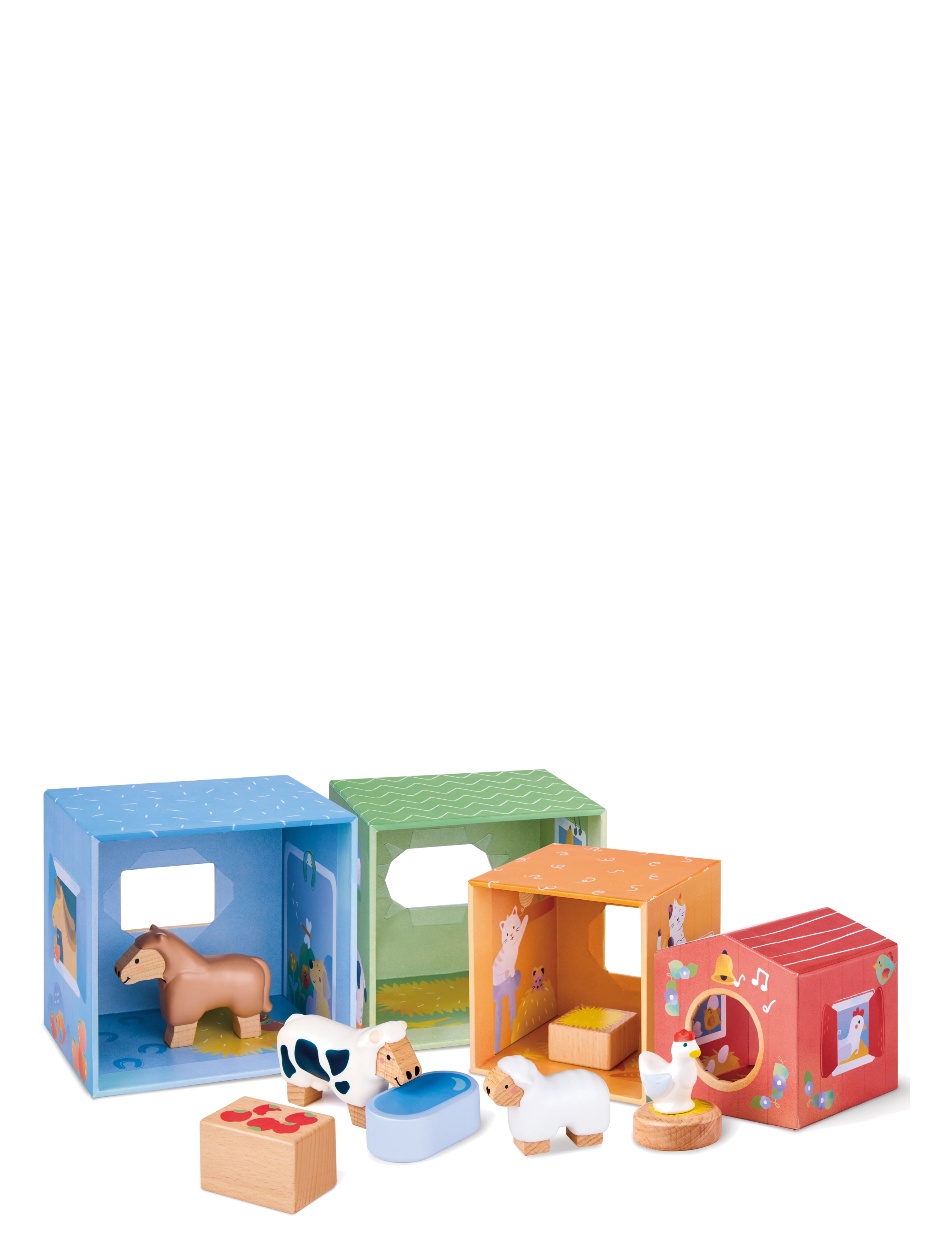 Hape Hape The Happy Stables, One Size, Multi/patterned, Educational Legetøj > Stackable Blocks, Børn