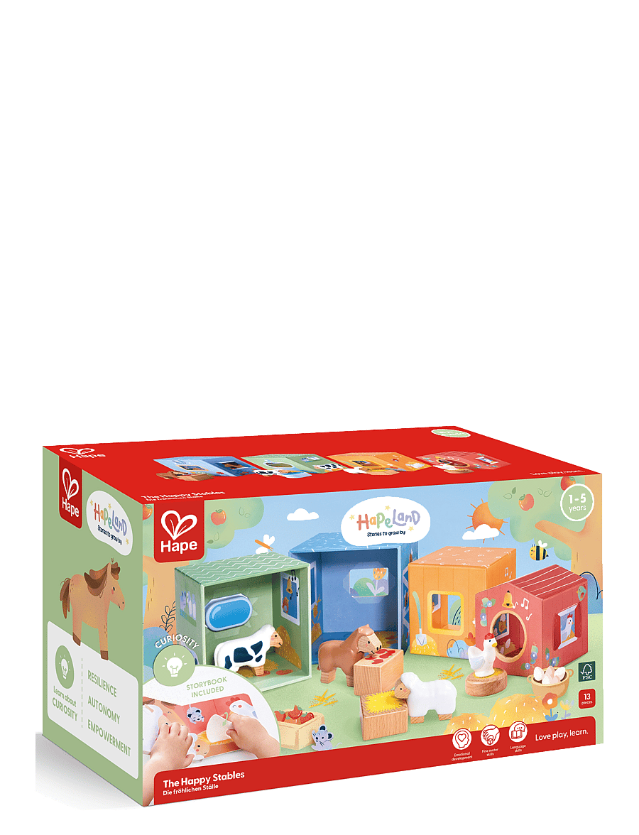 Hape - Hape The Happy Stables - stapelbare blokk - multi - 2