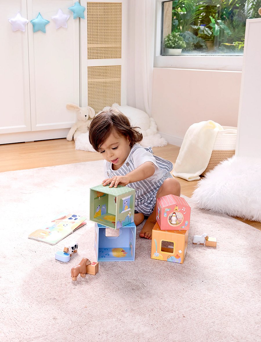 Hape - Hape The Happy Stables - stapelbare blokk - multi - 0