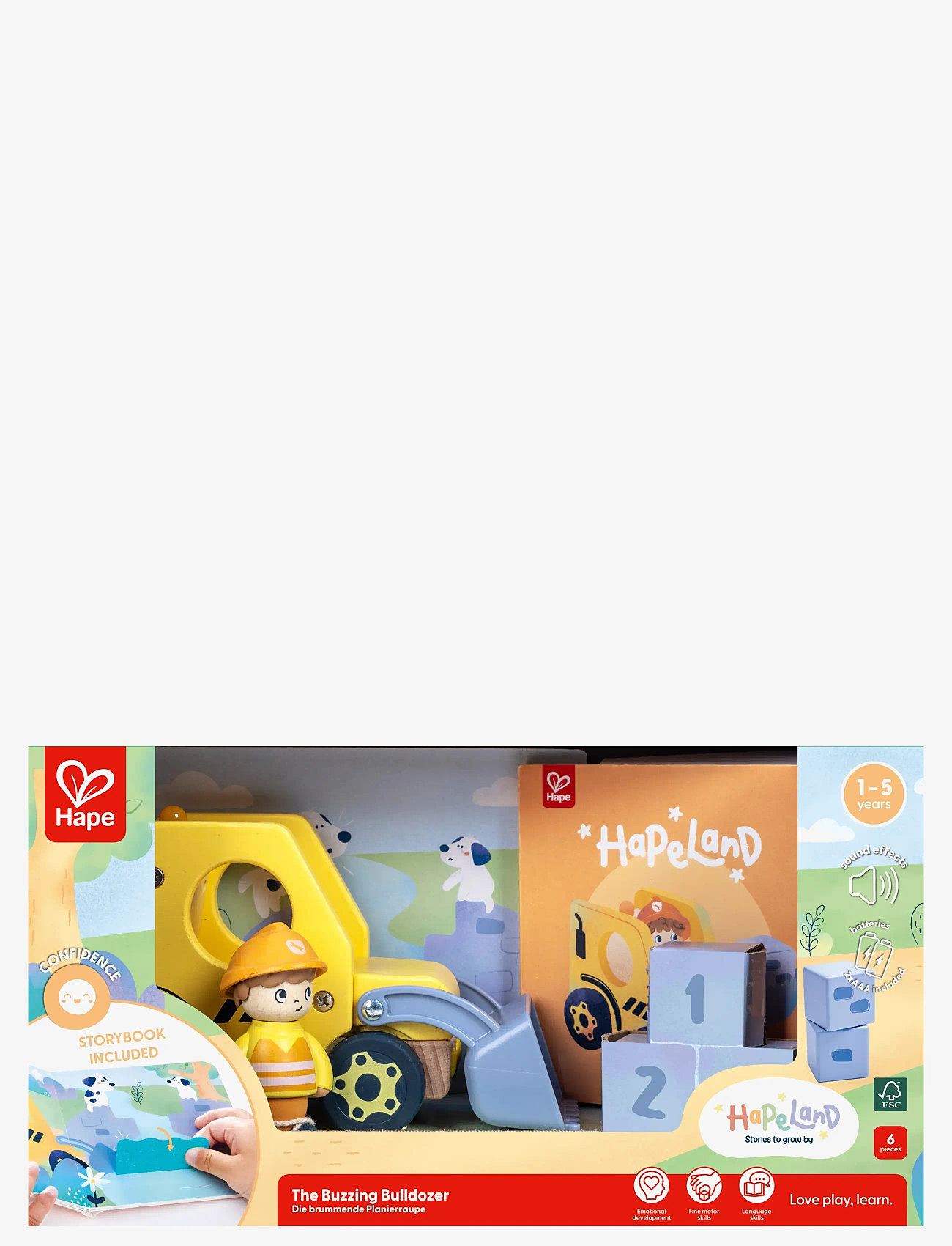 Hape - Hape The Buzzing Bulldozer With Sound - legetøjsbiler - multi - 3