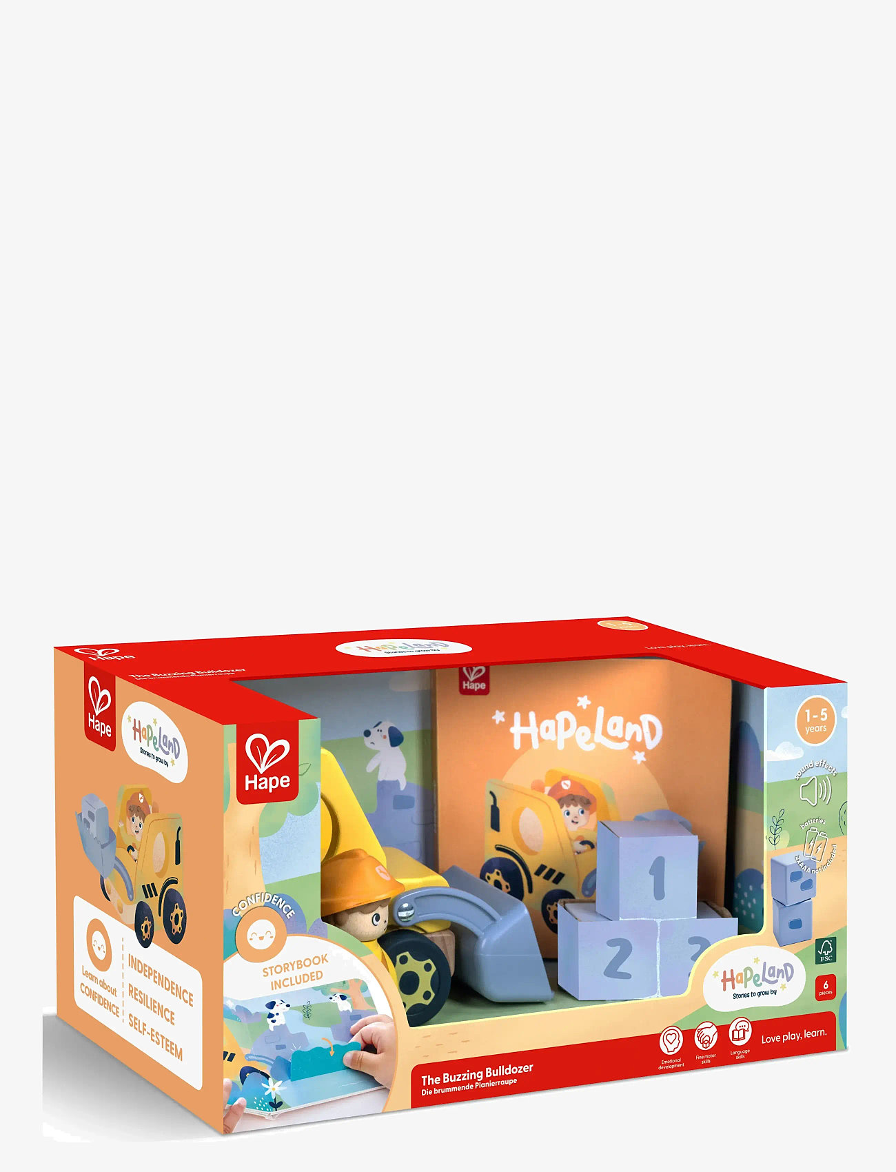 Hape - Hape The Buzzing Bulldozer With Sound - legetøjsbiler - multi - 4