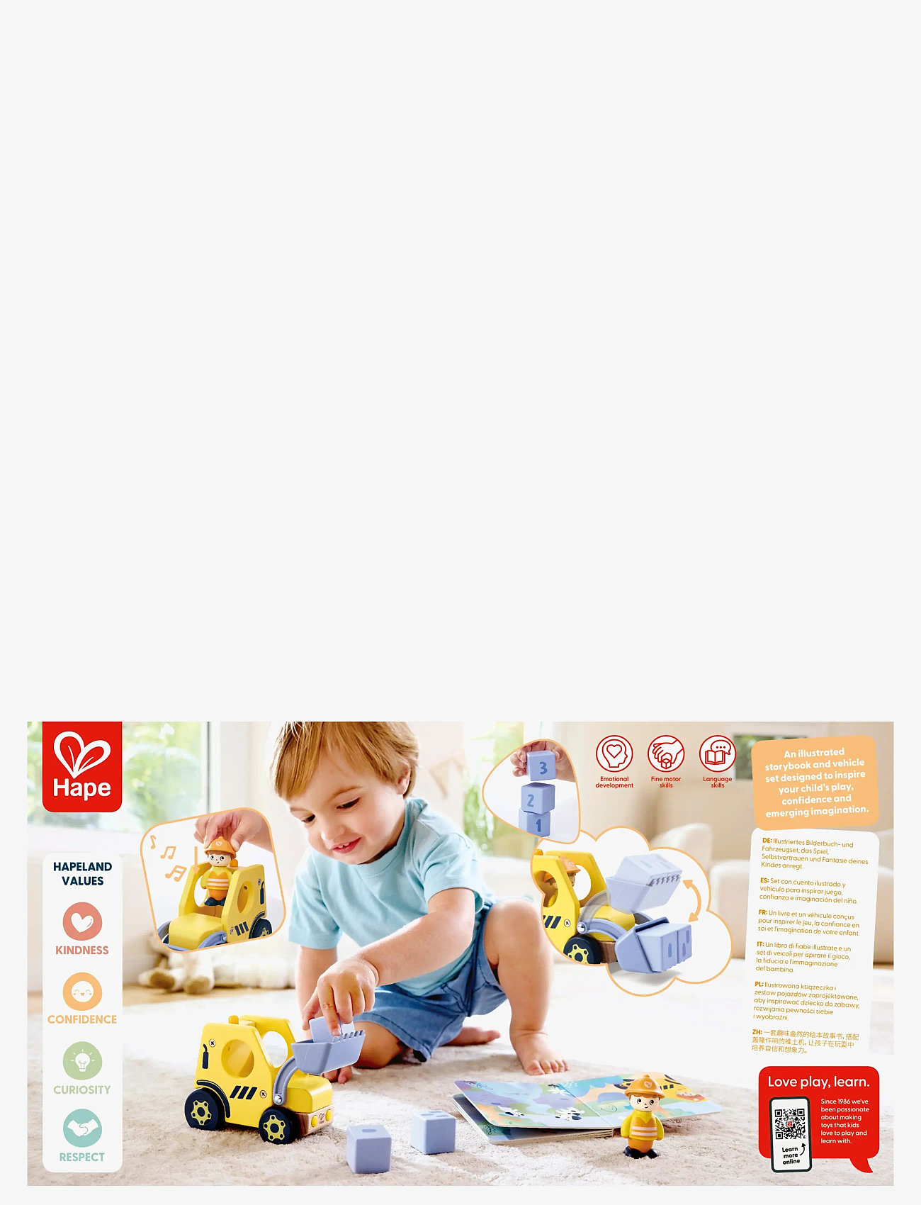 Hape - Hape The Buzzing Bulldozer With Sound - legetøjsbiler - multi - 5