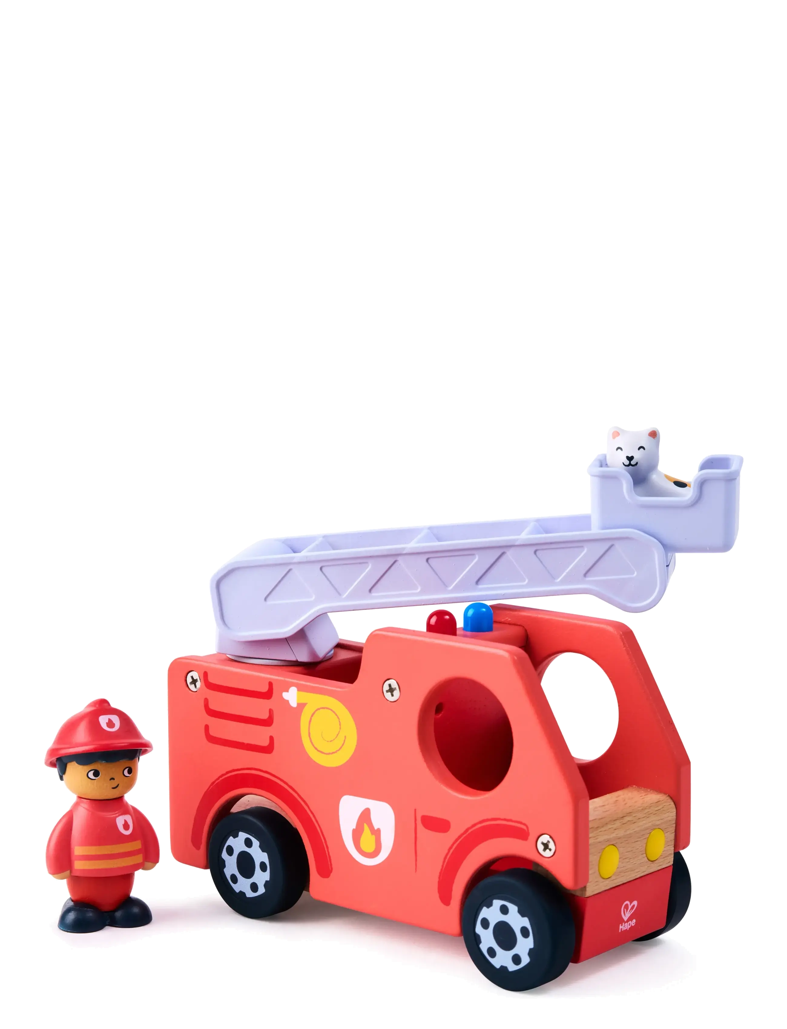 Hape - Hape The Roaring Fire Truck With Sound - lekebiler & kjøretøy - multi - 2