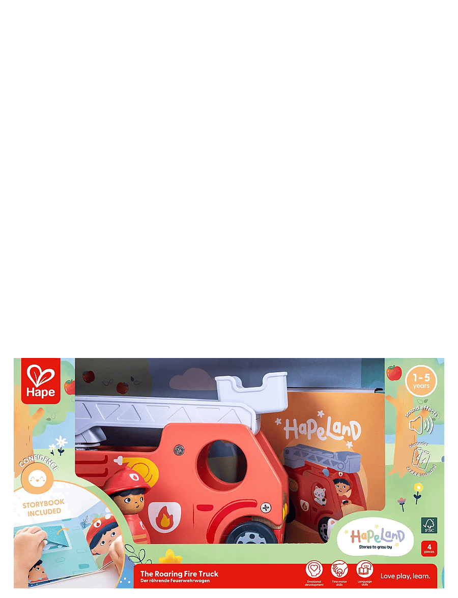 Hape - Hape The Roaring Fire Truck With Sound - lekebiler - multi - 3