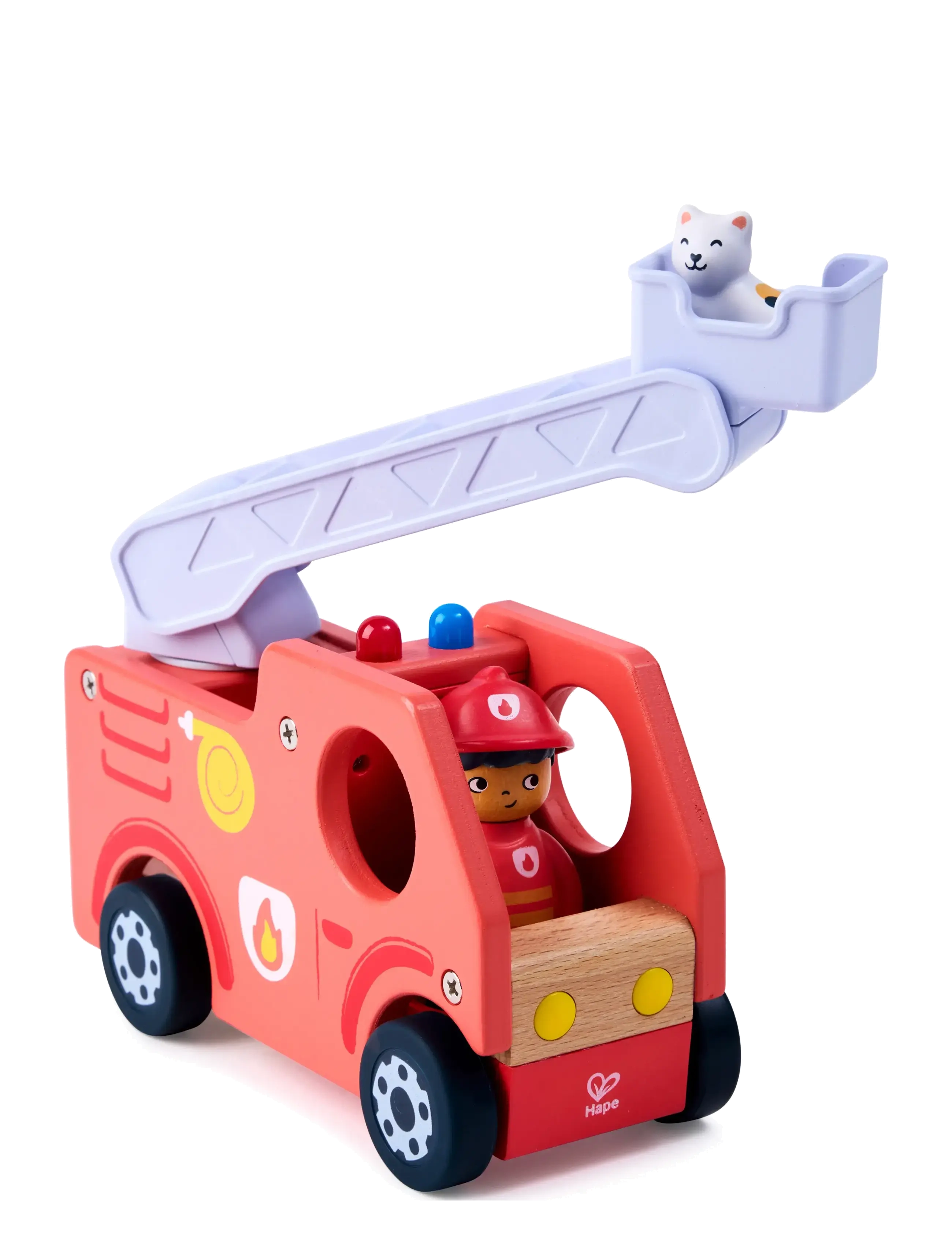 Hape - Hape The Roaring Fire Truck With Sound - lekebiler & kjøretøy - multi - 4