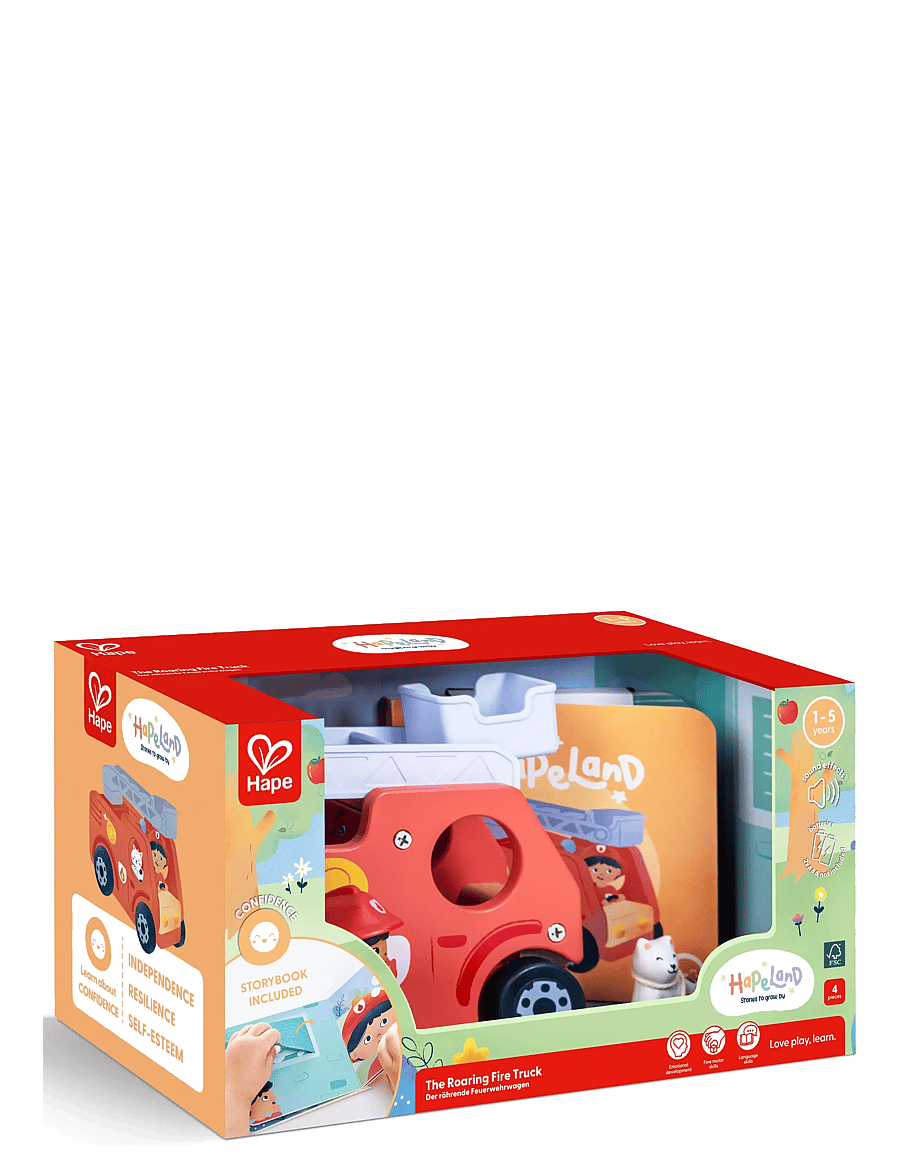 Hape - Hape The Roaring Fire Truck With Sound - lekebiler - multi - 5