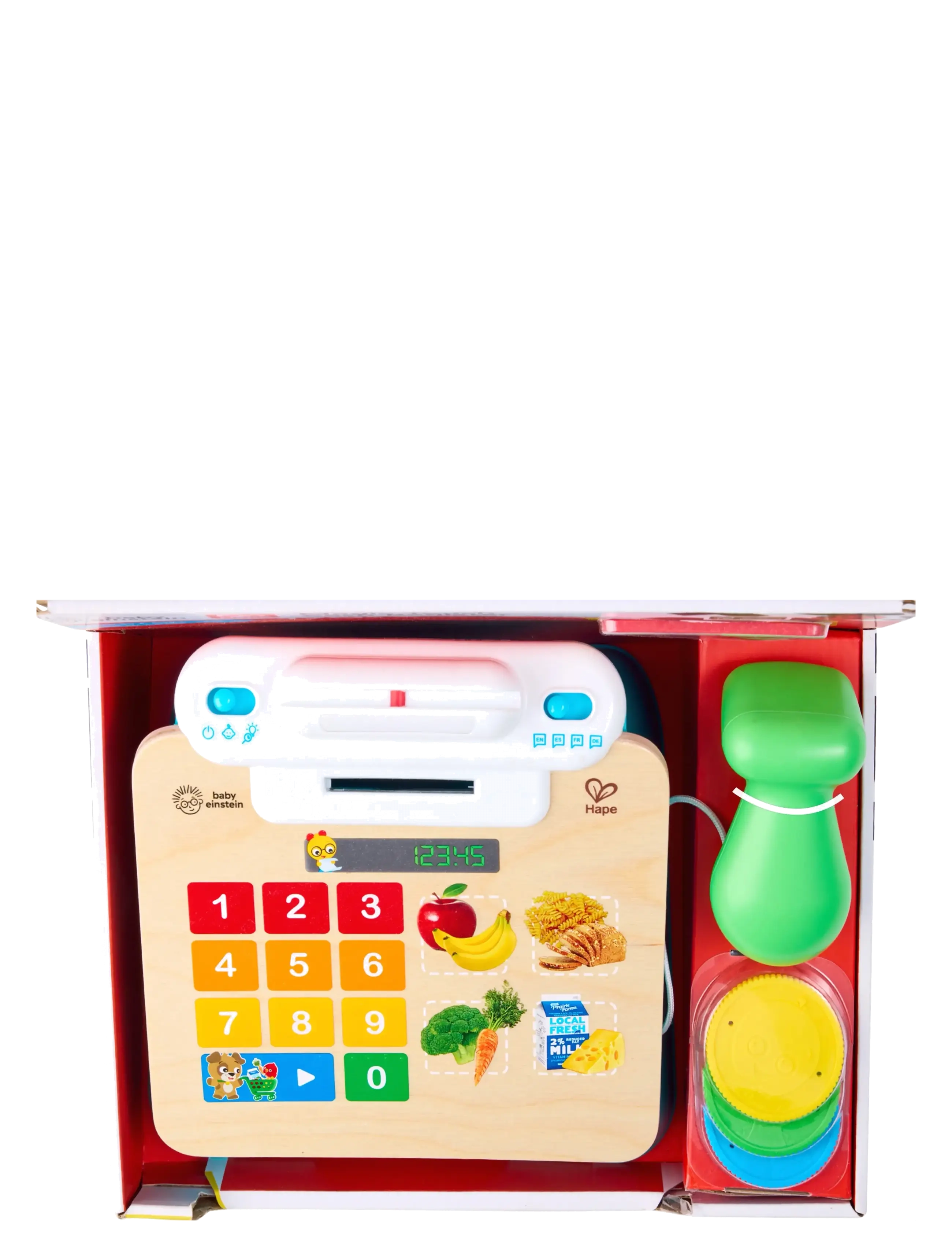 Hape Magic Touch Cash Register Dk/No/Se, Børn, Toy Market Stalls & Tilbehør, Beige, Str: ONE SIZE
