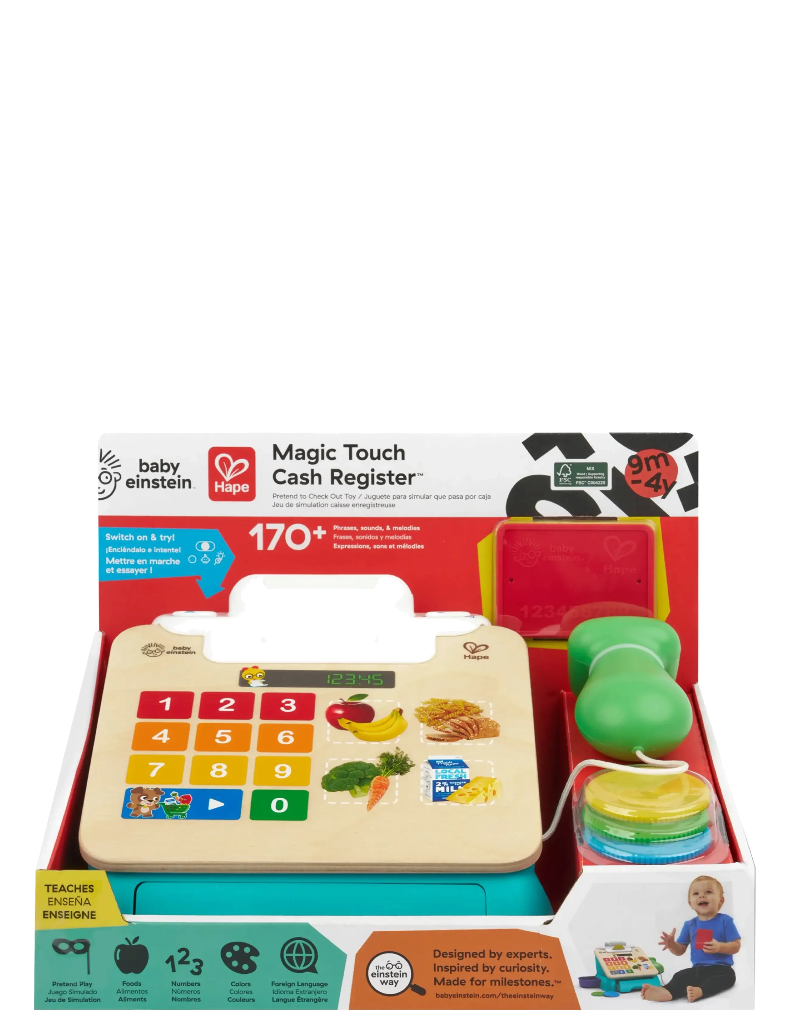 Hape - Hape Magic Touch Cash Register DK/NO/SE - lelumarkkinakojut - muti - 1