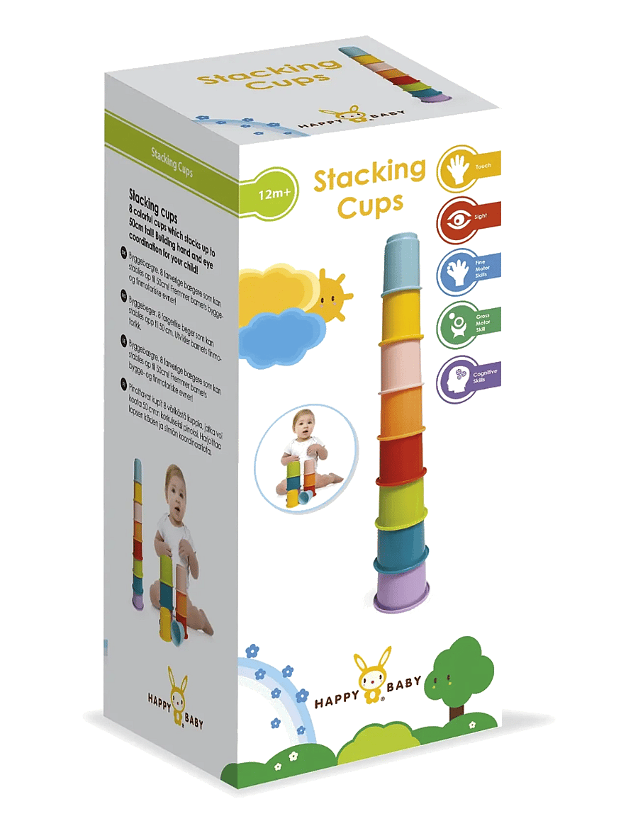 Happy Baby - HAPPY BABY Rainbow Stacking Cups 8 pcs - stapelbara klossar - multicolor - 2