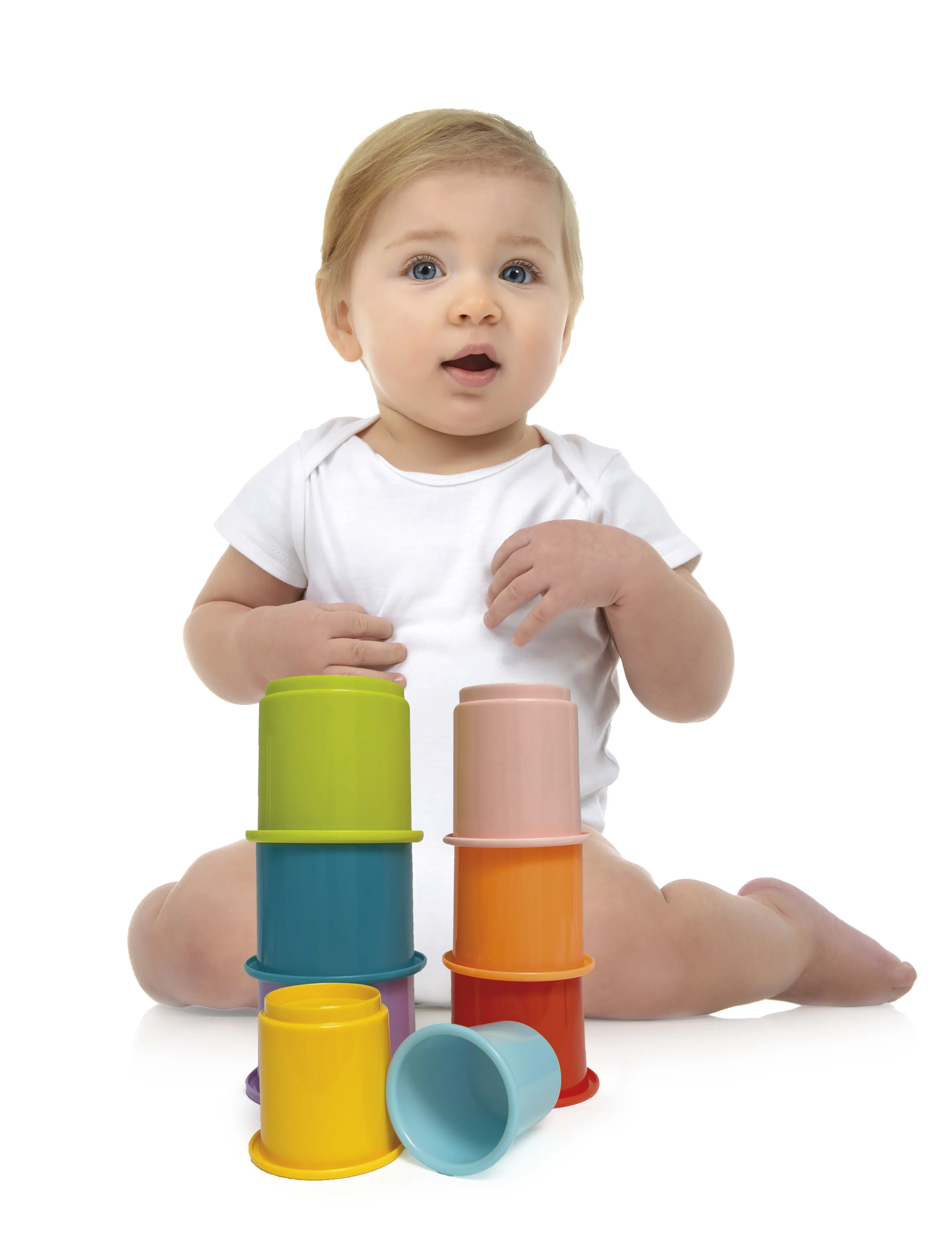 Happy Baby - HAPPY BABY Rainbow Stacking Cups 8 pcs - stapelbara klossar - multicolor - 0
