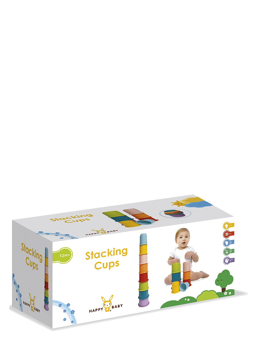 Happy Baby - HAPPY BABY Rainbow Stacking Cups 8 pcs - stapelbara klossar - multicolor - 5