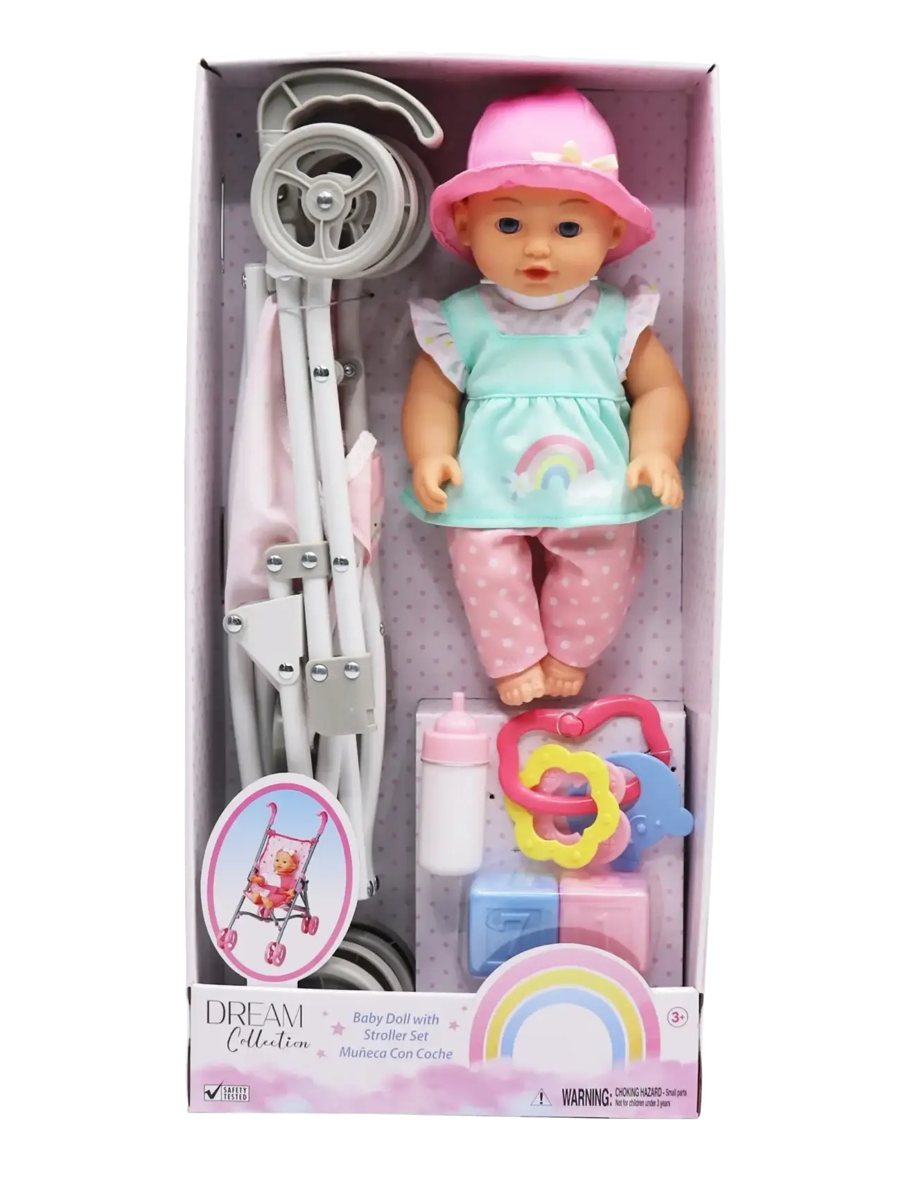 Happy Friend HAPPY FRIEND Lotta Doll 30cm with Stroller Set - Dukker & Tilbehør - MULTICOLOR / pink/rose