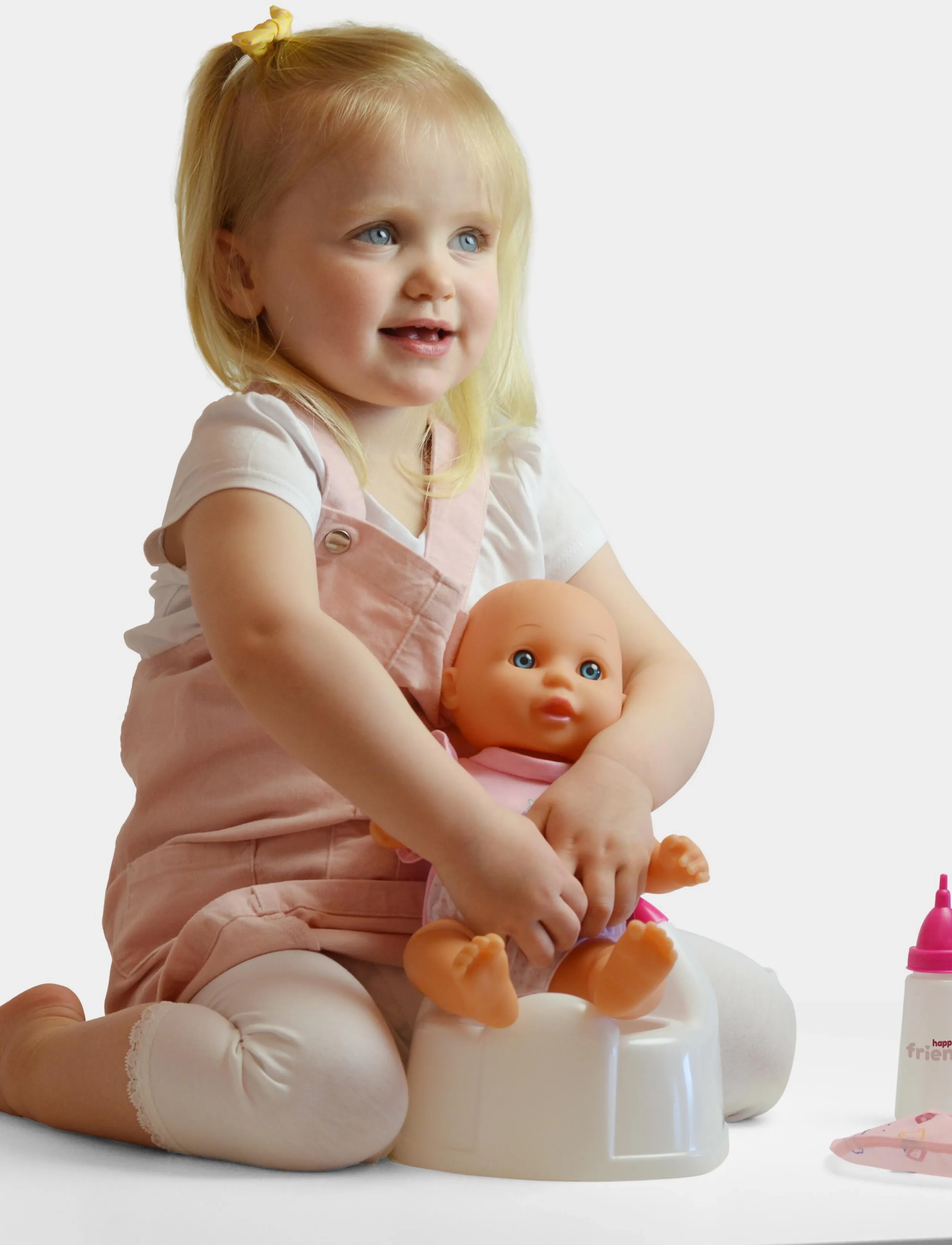 Happy Friend Potty Set W/Bottle, Børn, Dolls Tilbehør, Creme, Str: ONE SIZE