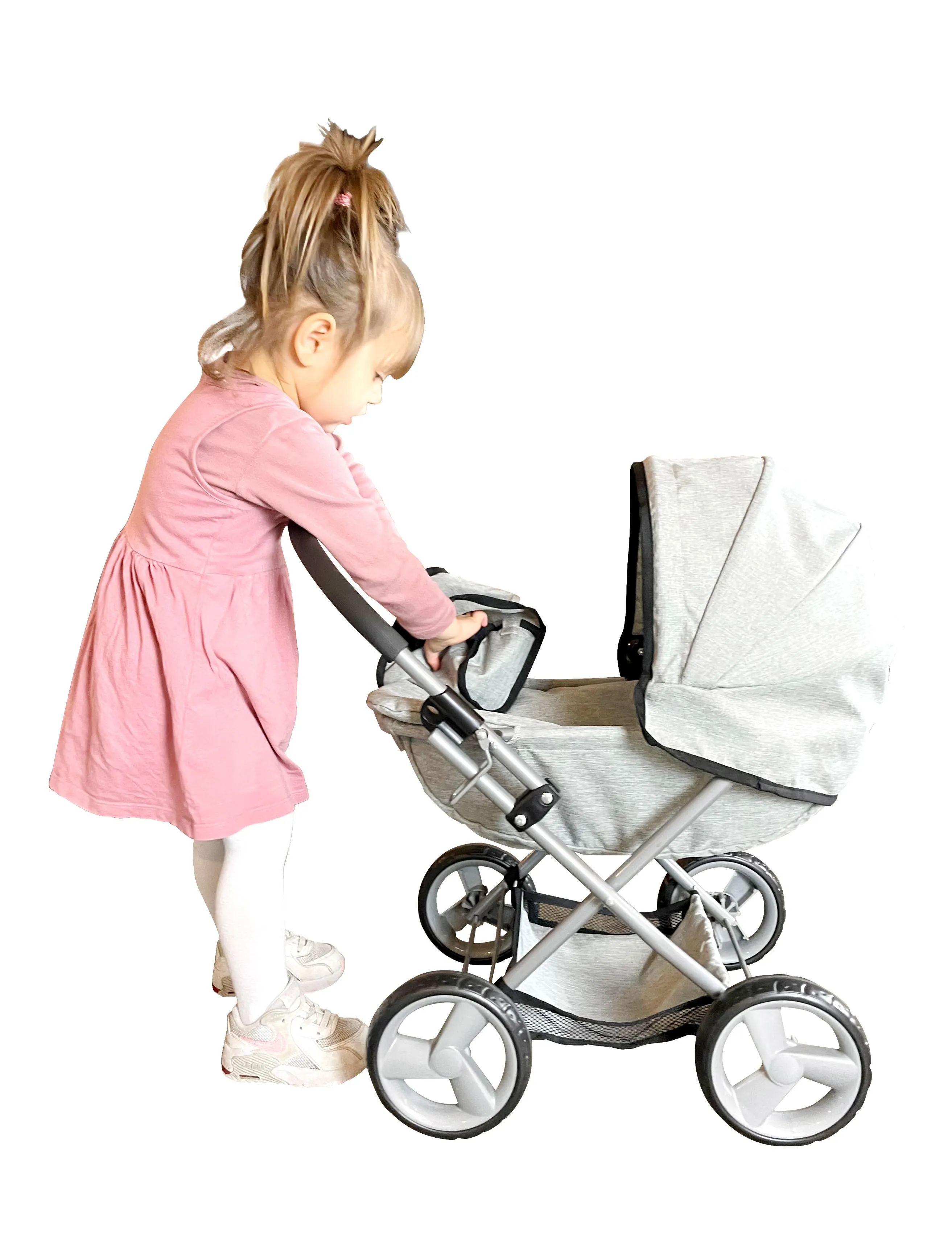 Happy Friend Happy Friend Pram, One Size, Grey, Dukker Og Tilbehør > Dukkevogne, Børn