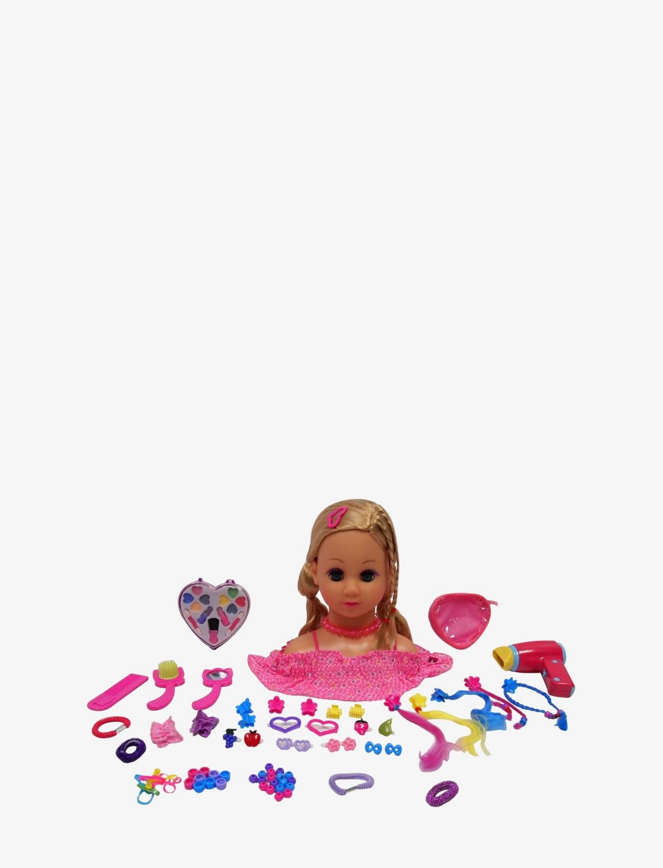 Happy Friend Hf Make Up & Hairstyling Head B/O Blond Hair, Børn, Doll Styling Heads, Multi/mønstret, Str: ONE SIZE