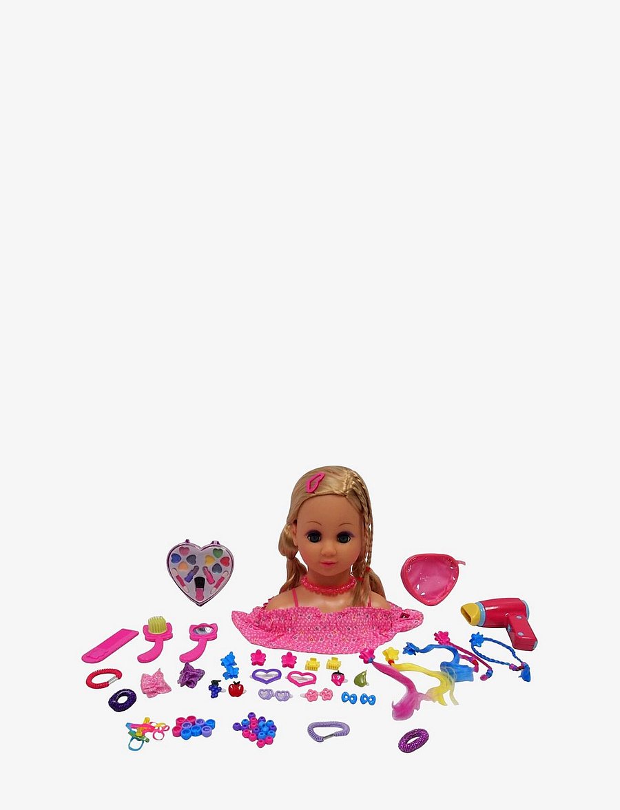 Happy Friend - HF Make Up & Hairstyling head B/O Blond hair - stylinghoveder - multi coloured - 0
