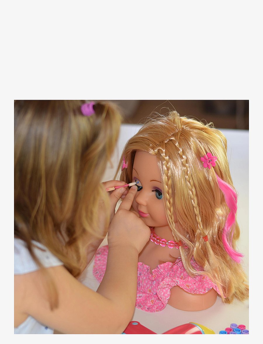 Happy Friend - HF Make Up & Hairstyling head B/O Blond hair - stylinghoveder - multi coloured - 2