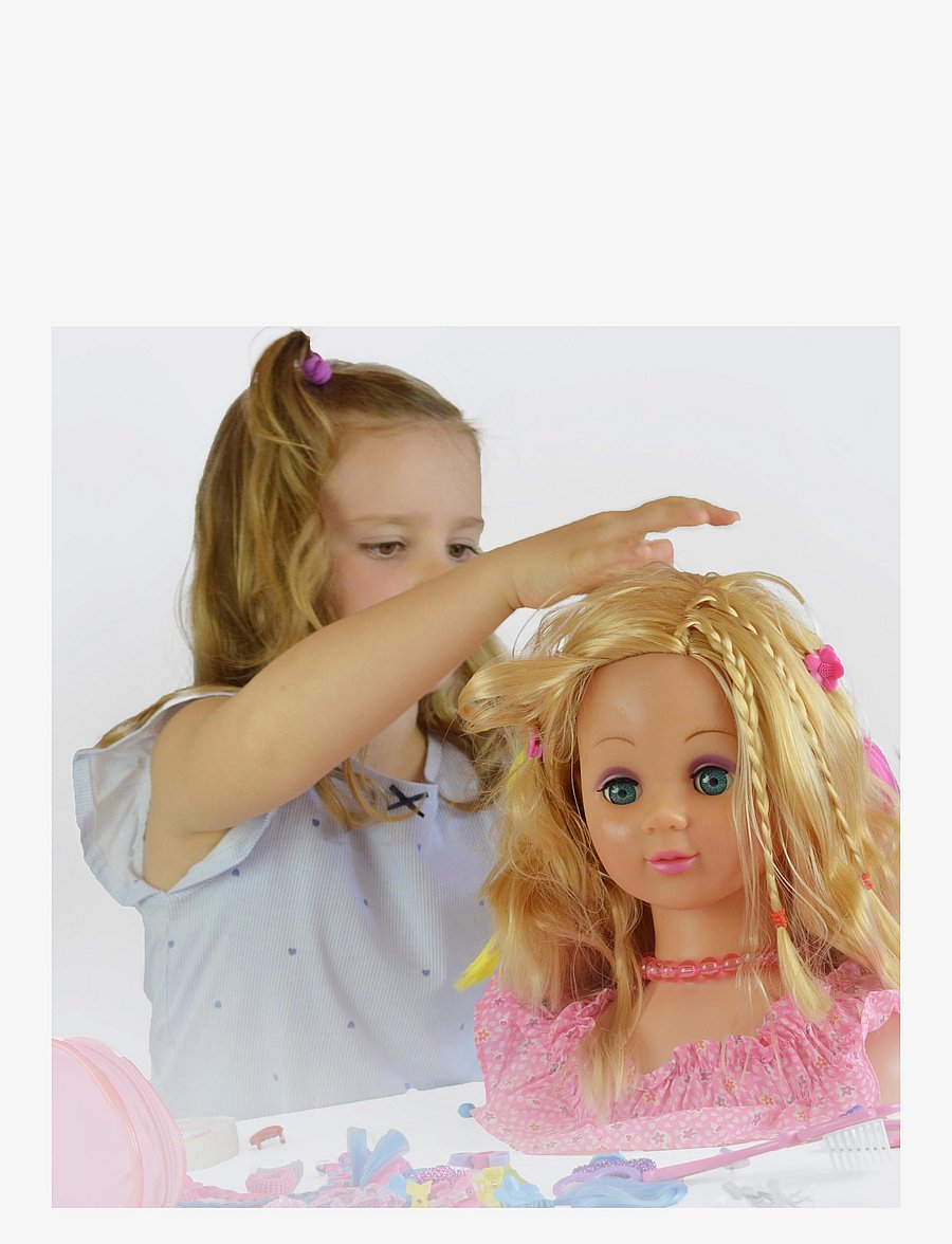 Happy Friend - HF Make Up & Hairstyling head B/O Blond hair - stylinghoveder - multi coloured - 4