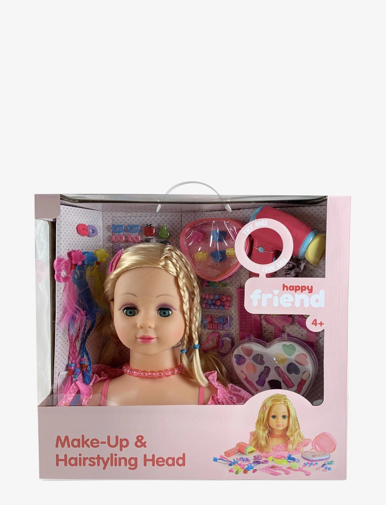Happy Friend - HF Make Up & Hairstyling head B/O Blond hair - stylinghoveder - multi coloured - 5