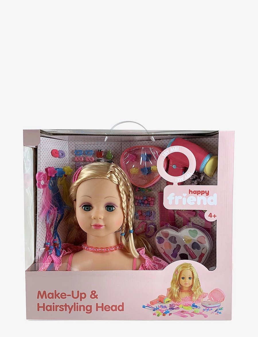 Happy Friend - HF Make Up & Hairstyling head B/O Blond hair - stylinghoveder - multi coloured - 5