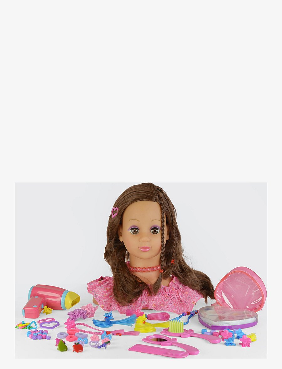 Happy Friend - HF Make Up & Hairstyling head B/O Brown hair - dukker - multi coloured - 1
