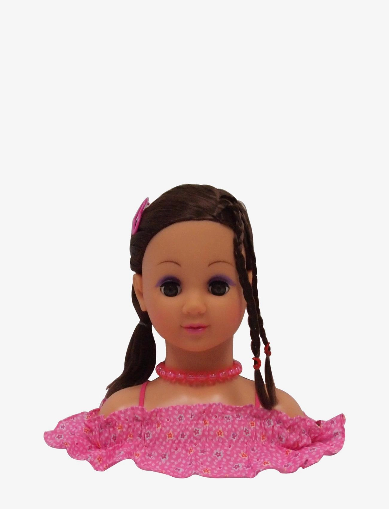 Happy Friend - HF Make Up & Hairstyling head B/O Brown hair - dukker - multi coloured - 2