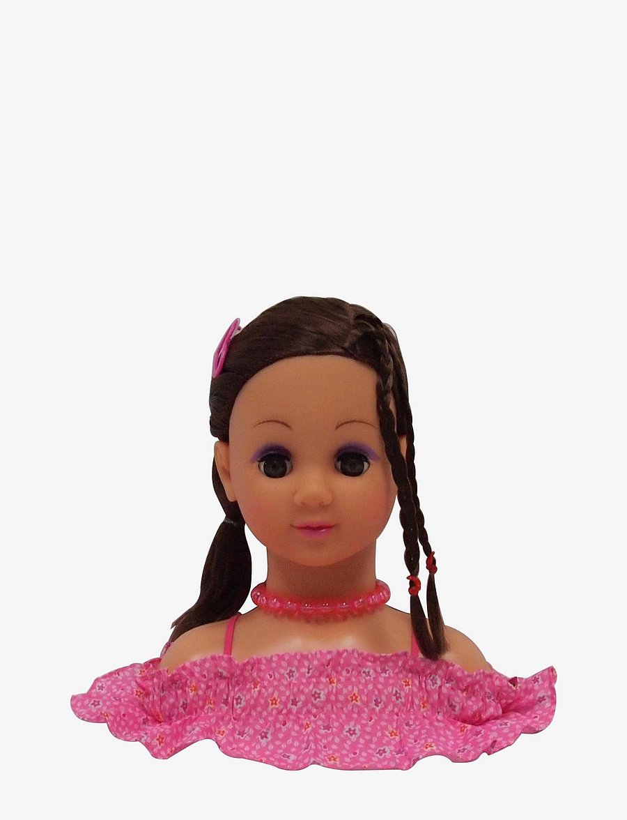 Happy Friend - HF Make Up & Hairstyling head B/O Brown hair - dukker - multi coloured - 2