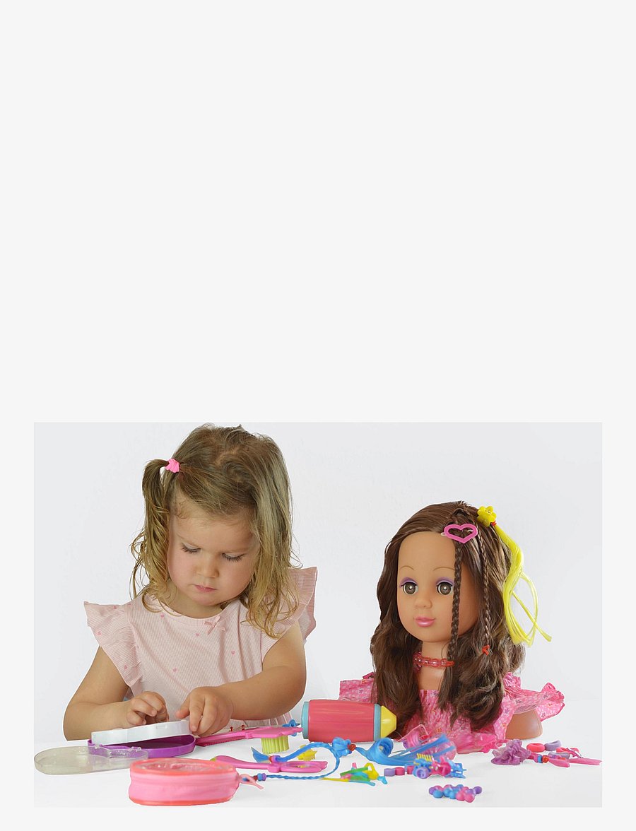 Happy Friend - HF Make Up & Hairstyling head B/O Brown hair - dukker - multi coloured - 3