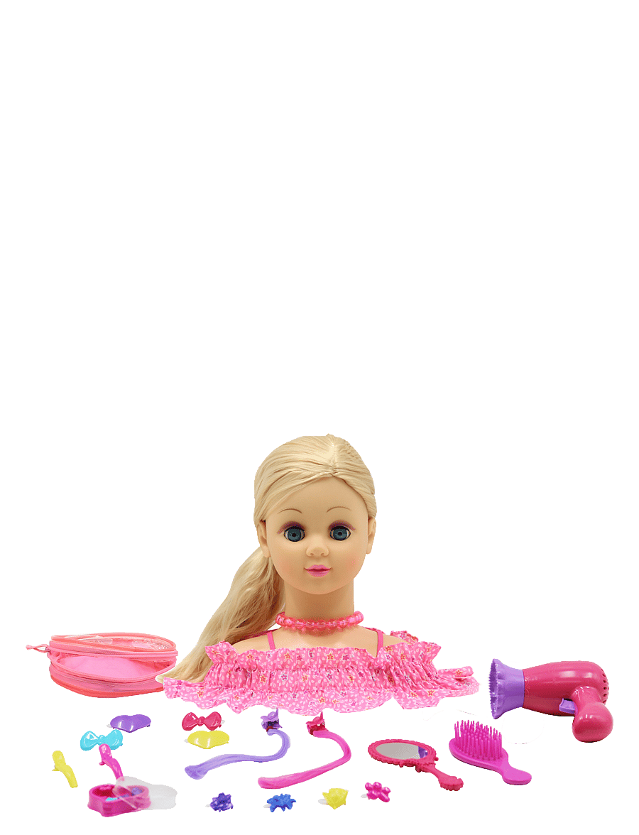 Happy Friend - HAPPY FRIEND Hairstyling Head Blond Hair - stylinghoveder - multicolor - 0