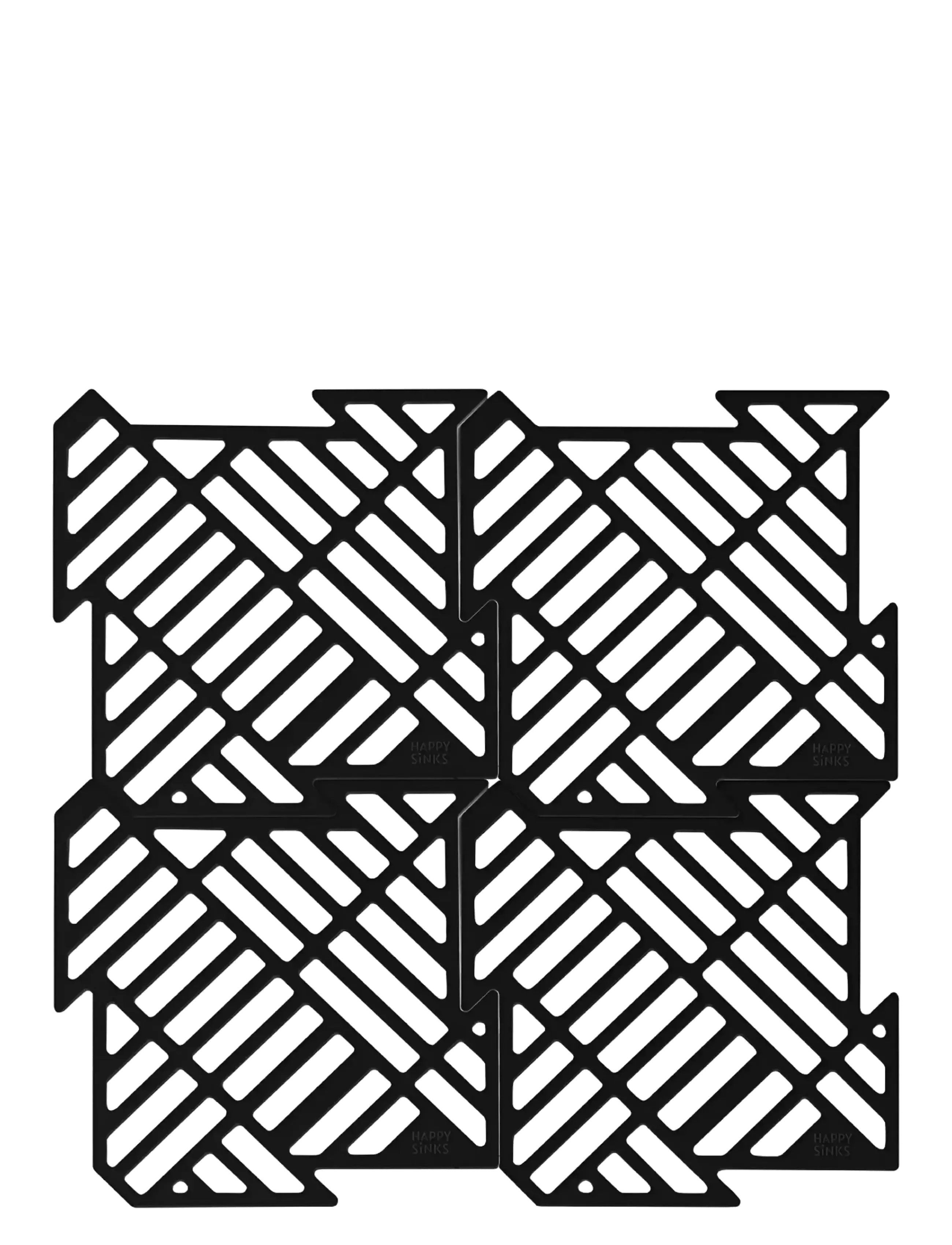 Happy Sinks Sink Mat Set - Black - 4pcs - HAPPY SiNKS - BLACK / black