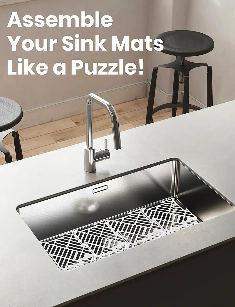Happy Sinks - Sink Mat Set - Natural White - 4pcs - nõudekuivatusrestid - white - 0