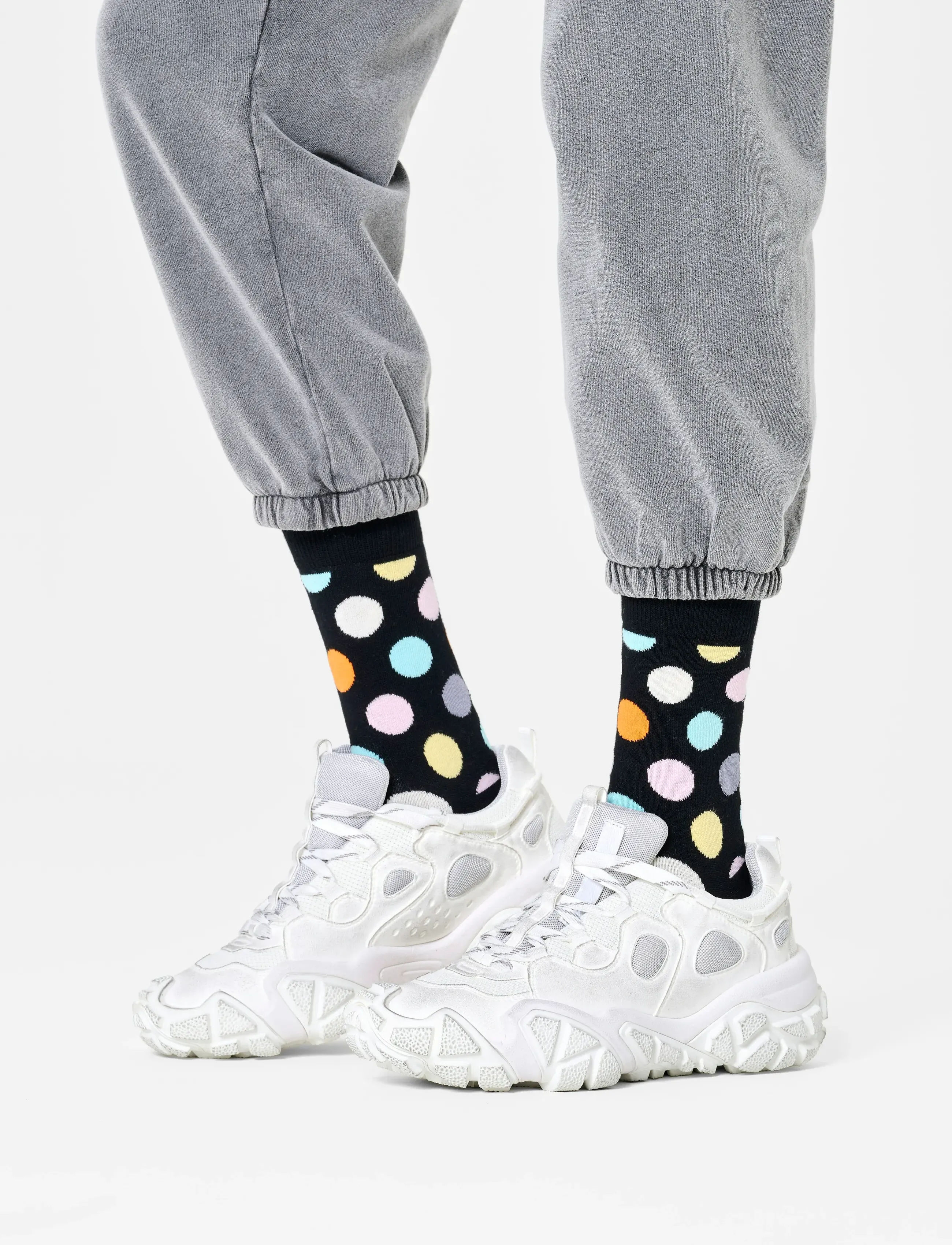 Happy Socks Big Dot Sock - Back to Basics - BLACK / black