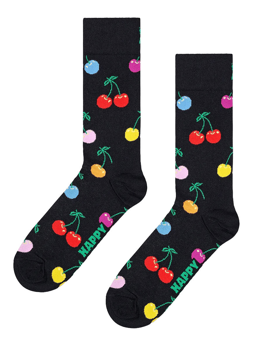 Happy Socks - Cherry Sock - sokker - black - 1