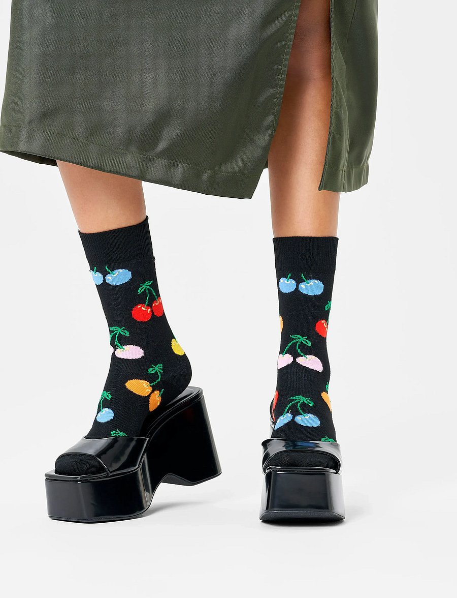 Happy Socks - Cherry Sock - sokker - black - 0