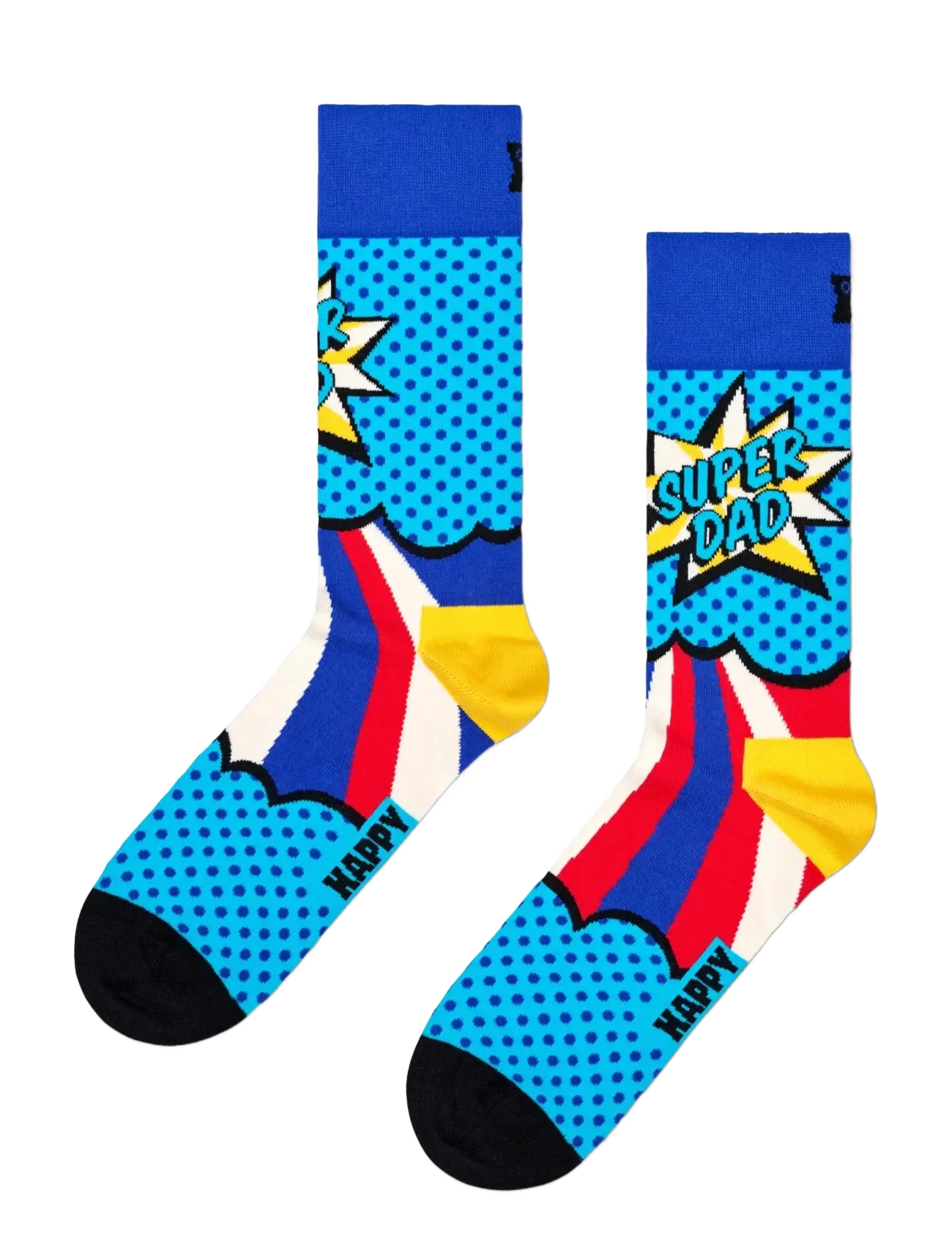 Happy Socks Super Dad Sock - Lange strømper - BLUE / multi