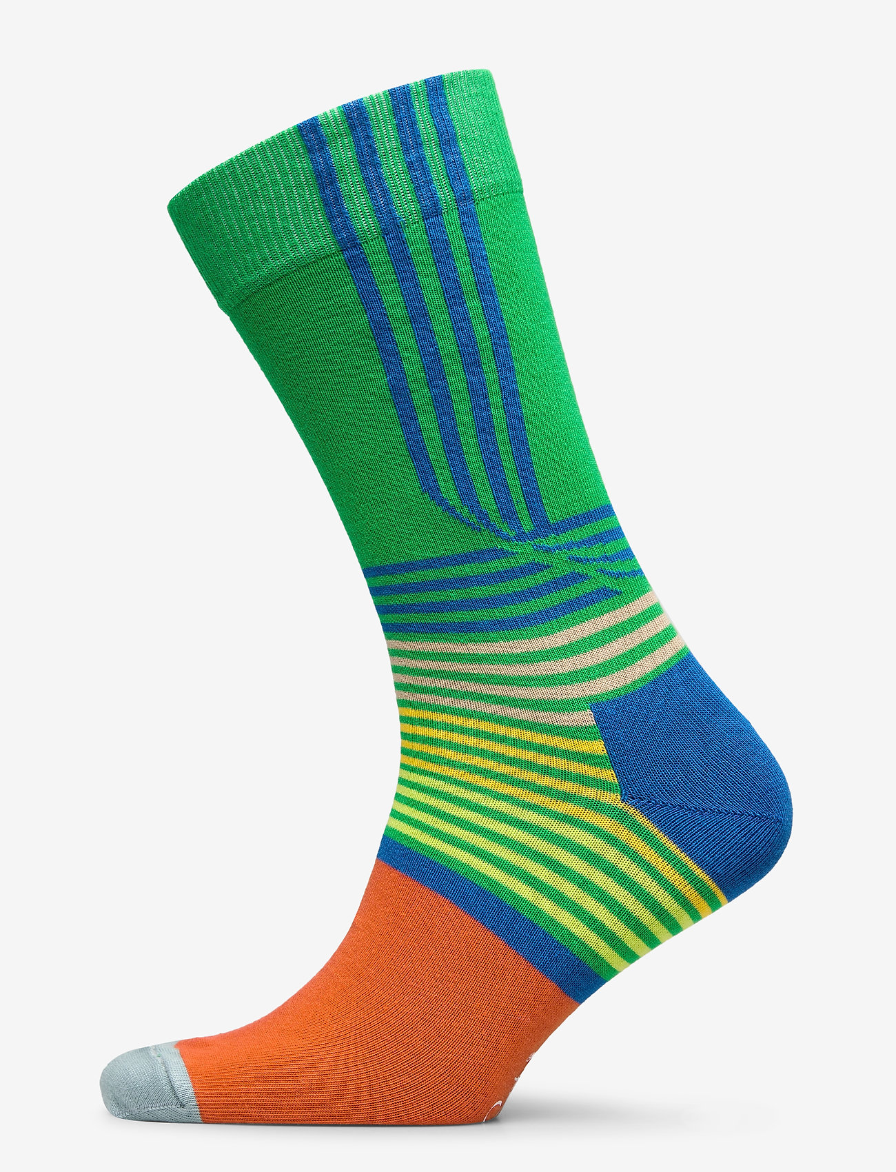 Folded Stripe Sock - GREEN