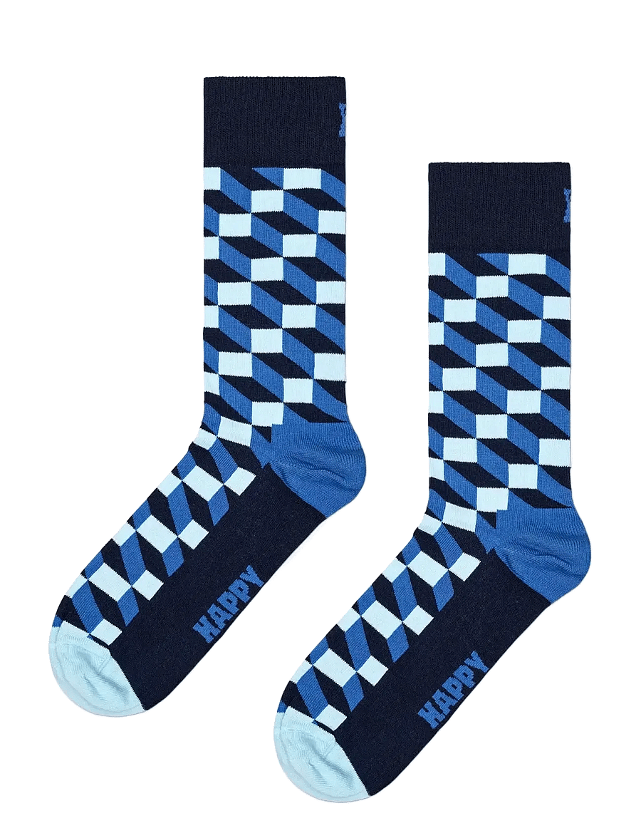 Happy Socks - Filled Optic Sock - crew-socken - navy - 1