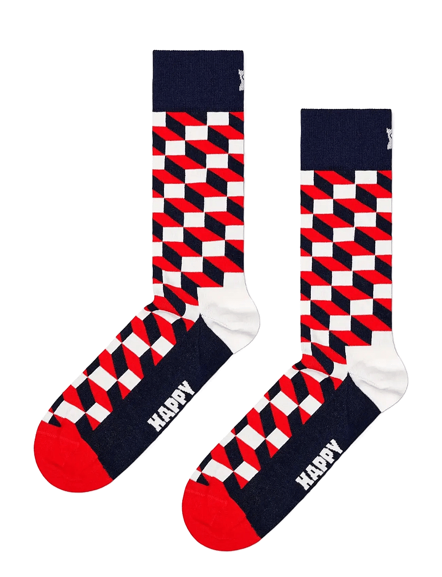 Happy Socks - Filled Optic Sock - chaussettes crew - navy - 1