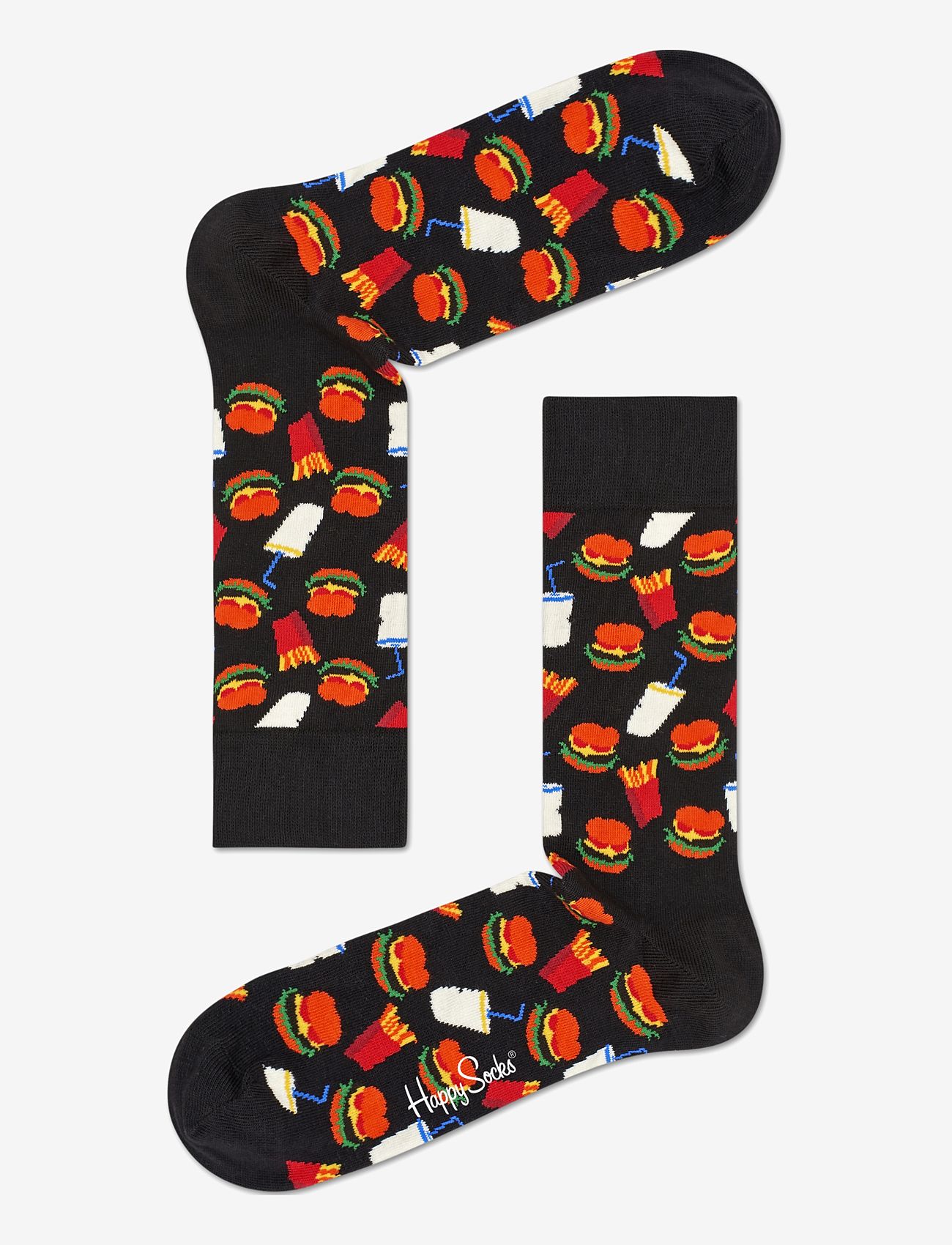 Happy Socks - Hamburger Sock 1-pack - zemākās cenas - black - 0