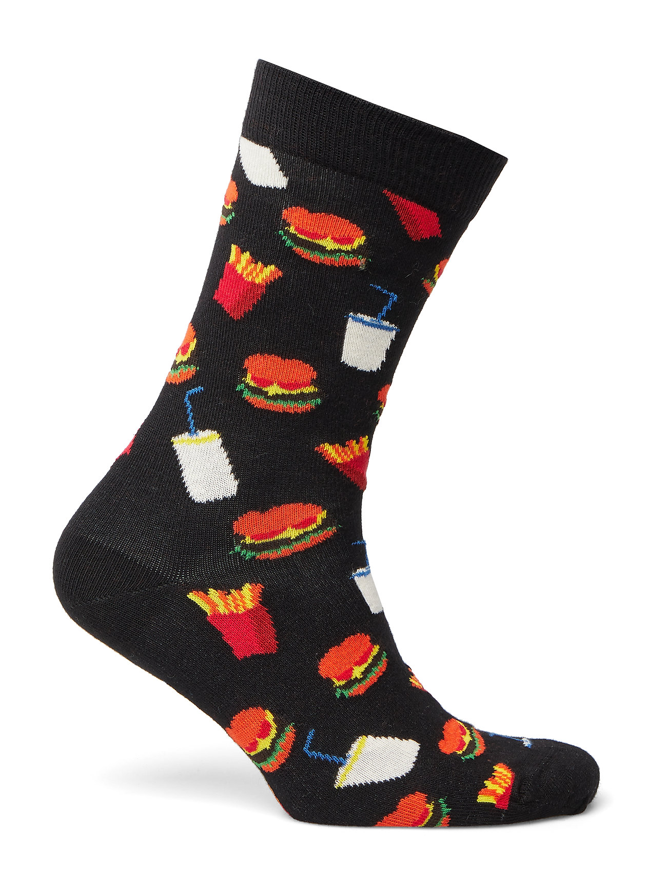 Happy Socks - Hamburger Sock 1-pack - najniższe ceny - black - 1