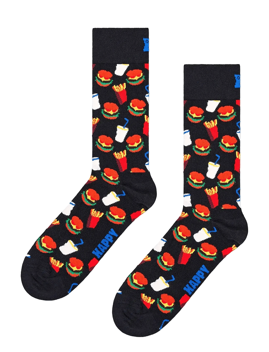Happy Socks - Hamburger Sock - crew socks - black - 1
