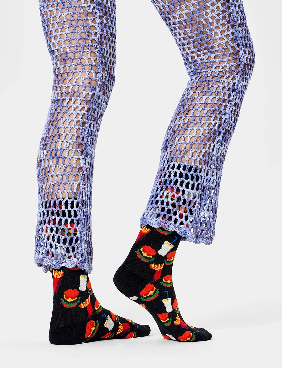 Happy Socks - Hamburger Sock - crew socks - black - 2