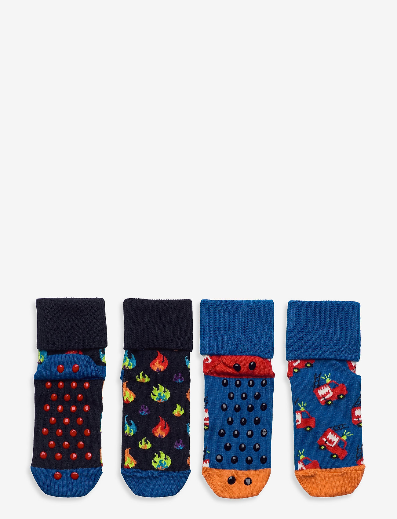 Happy Socks - 2-Pack Kids Firetruck Anti Slip - medium blue - 0