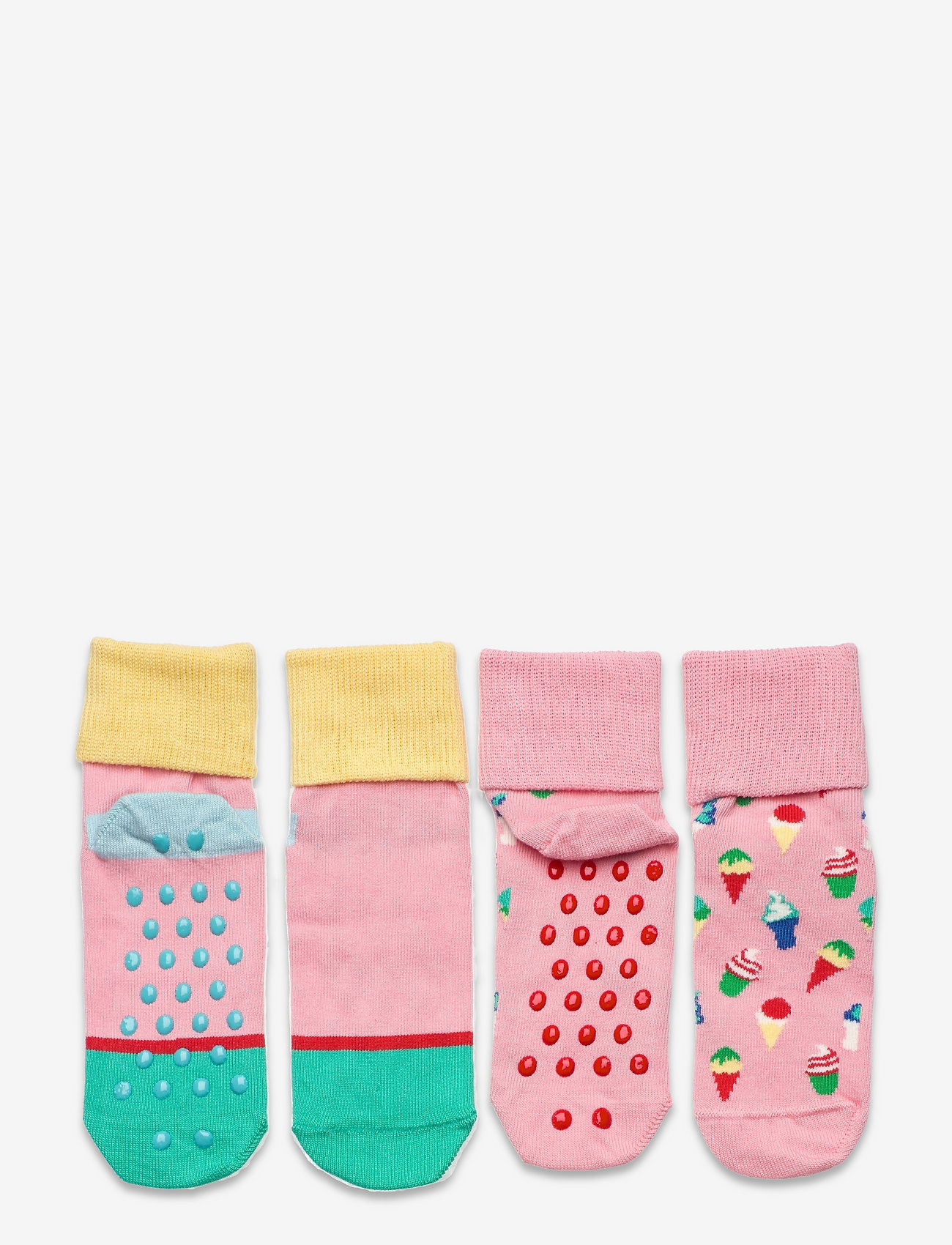 Happy Socks - 2-Pack Kids Ice Cream Anti-Slip Socks - sokken - light pink - 0