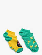 2-Pack Kids Monkey & Banana Low Socks - LIGHT GREEN