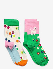Happy Socks - 2-Pack Kids Poodle & Flowers Socks - lägsta priserna - medium blue - 0