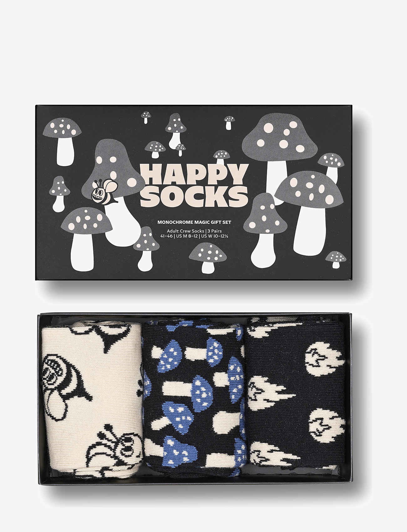 Happy Socks - 3-Pack Monochrome Magic Socks Gift Set - lowest prices - black - 0
