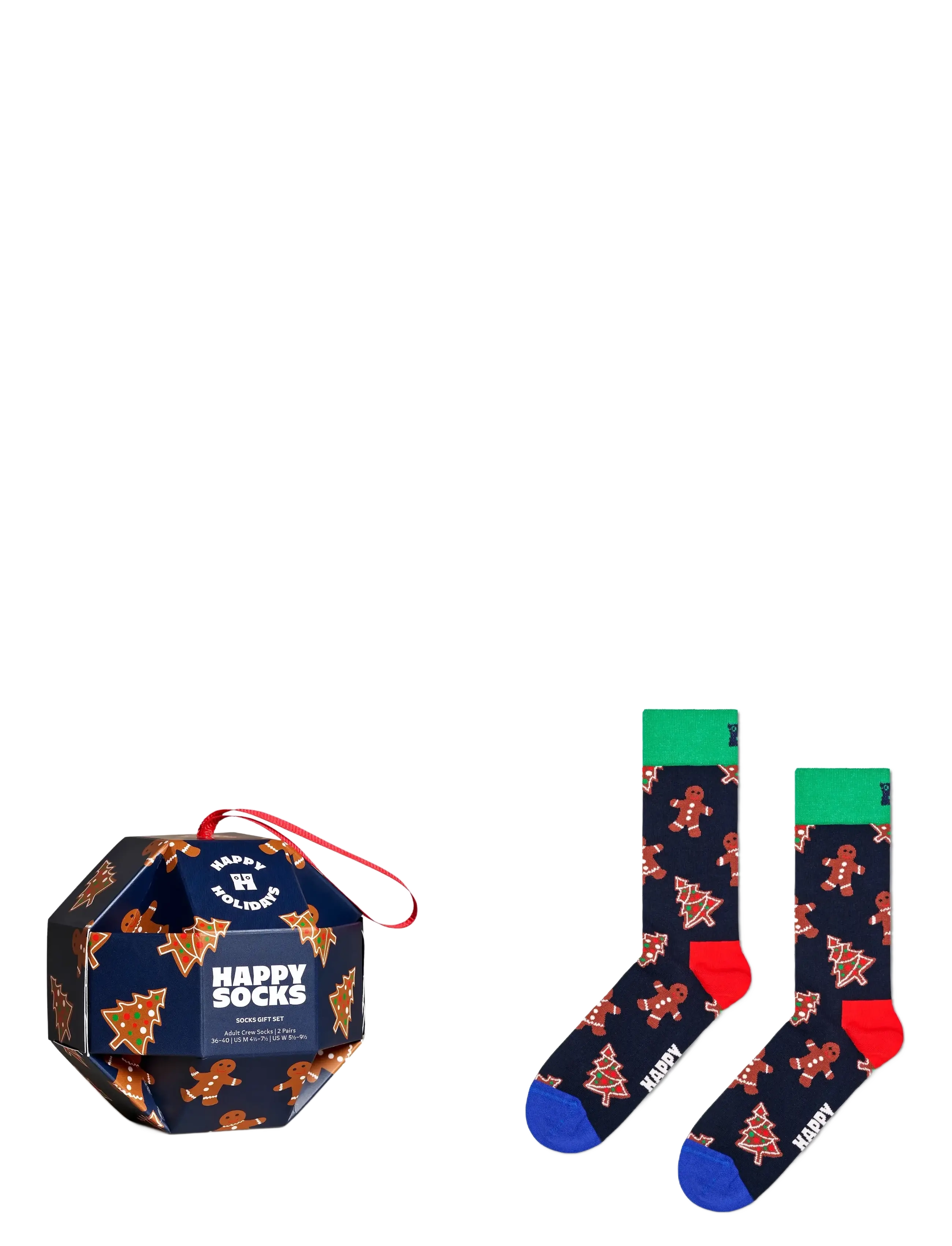 Happy Socks 1-Pack Gingerbread Cookies Socks Gift Set - Apakšveļas dāvanu komplekti - NAVY / navy