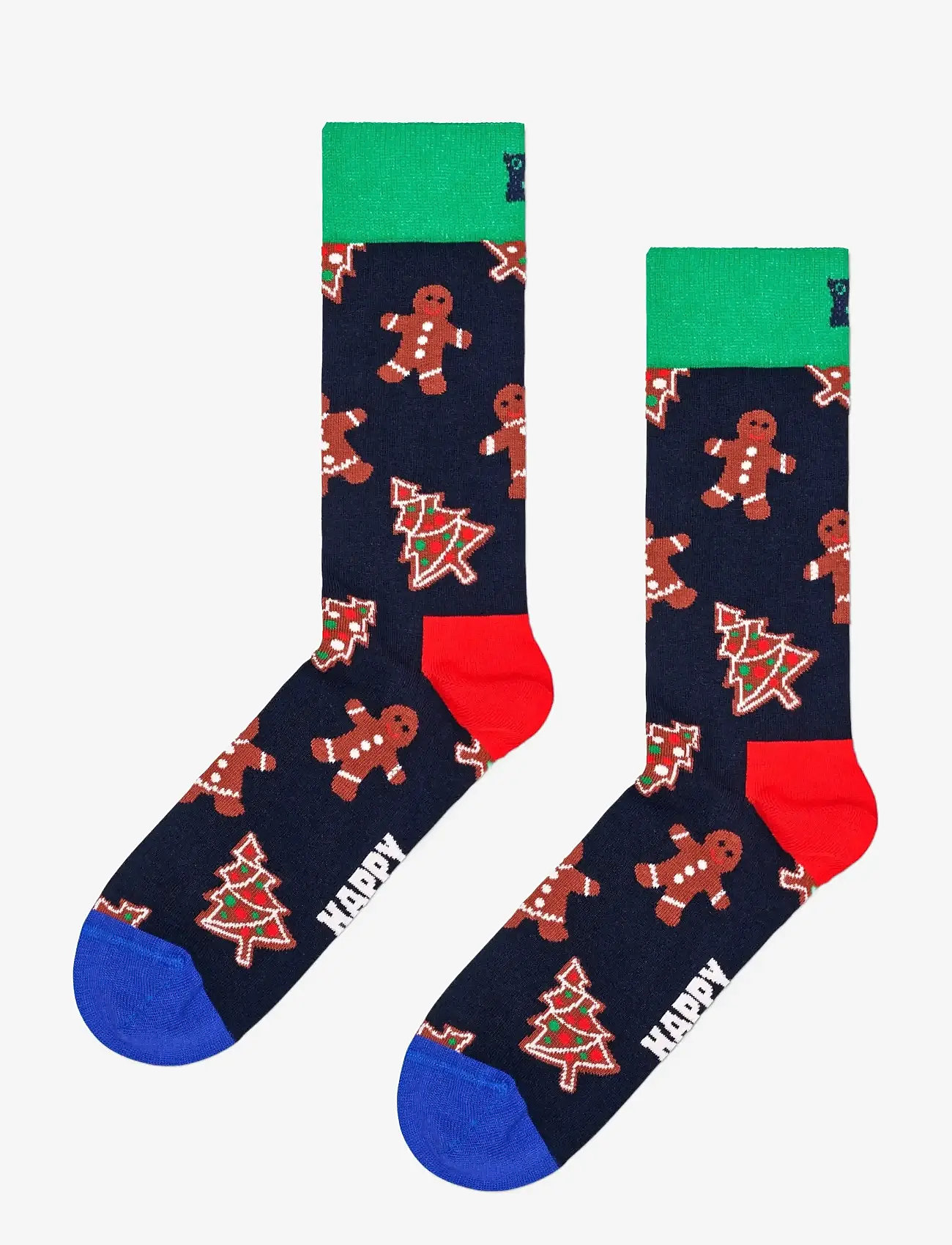 Happy Socks - 1-Pack Gingerbread Cookies Socks Gift Set - vanliga strumpor - navy - 1