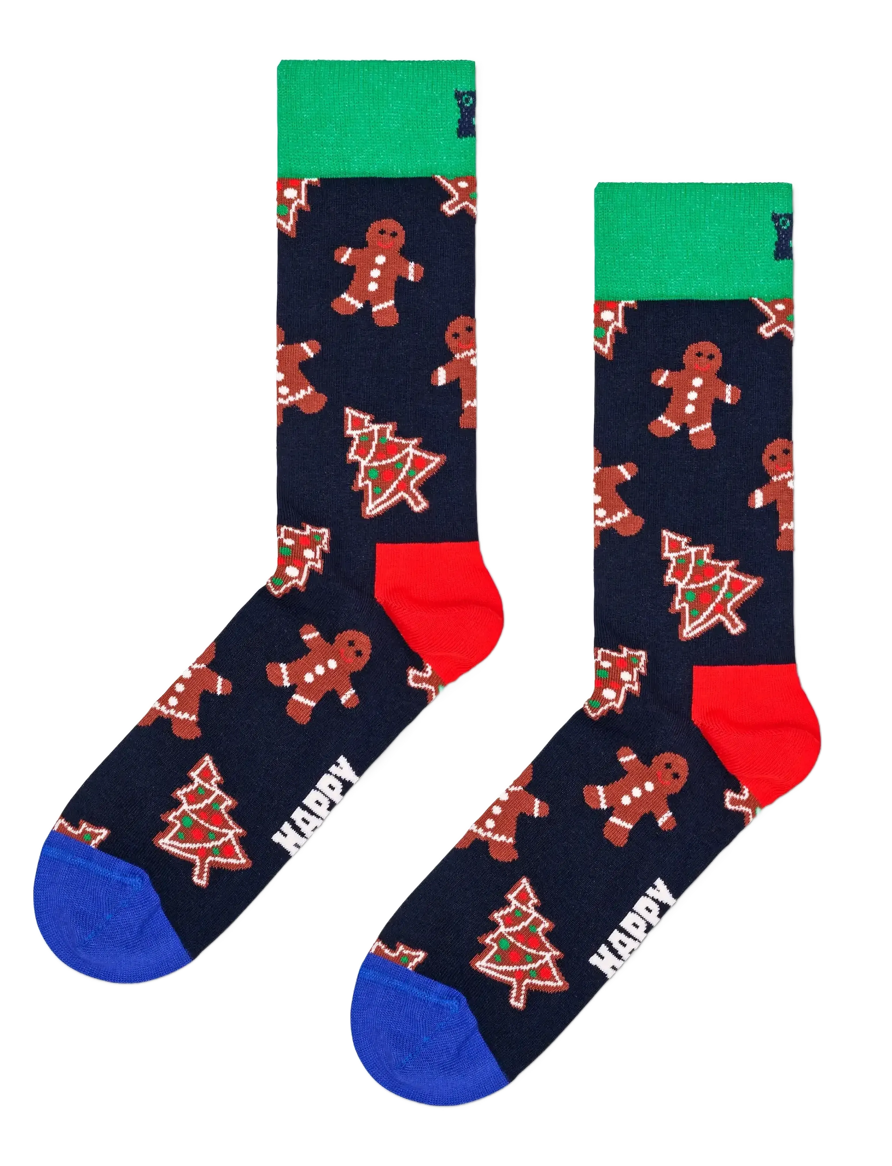 Happy Socks - 1-Pack Gingerbread Cookies Socks Gift Set - vanliga strumpor - navy - 1